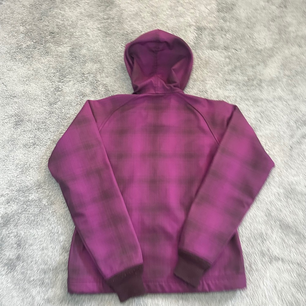 Patagonia Slopestyle Hoodie Womens Small Purple Plaid Jacket SoftShell 29861F9 - Picture 7 of 10